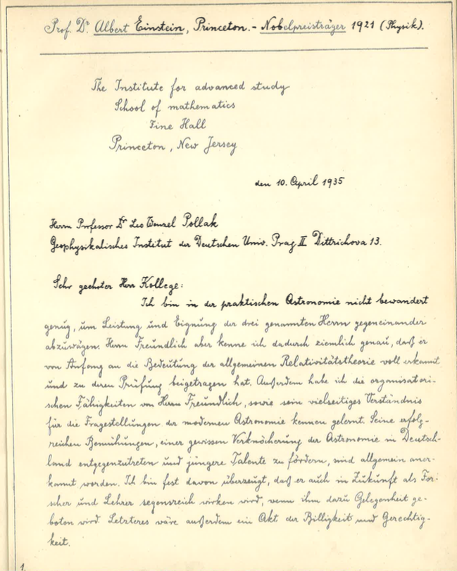 letter from Einstein