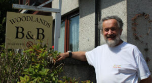 Ike outside his B&B
