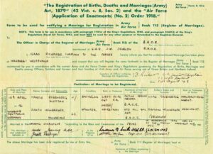 Judith's civil marriage certificate