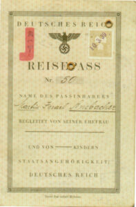 Martin Israel Ansbacher's Passport issued 8th March (stamped 10th March) 1939 with Juden (Jew) stamp