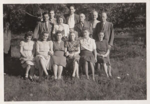 Brigitte in her 20s, group photo