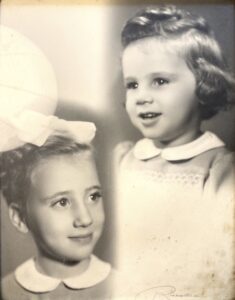 Danielle (Dany) Kahn (left) with her brother Robert (Bobby) 1947