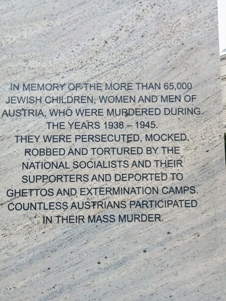 Memorial in Vienna to Austrian Jews who died in the Holocaust