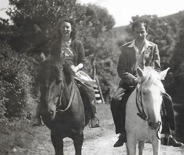 Myra riding with fiancé in Ireland
